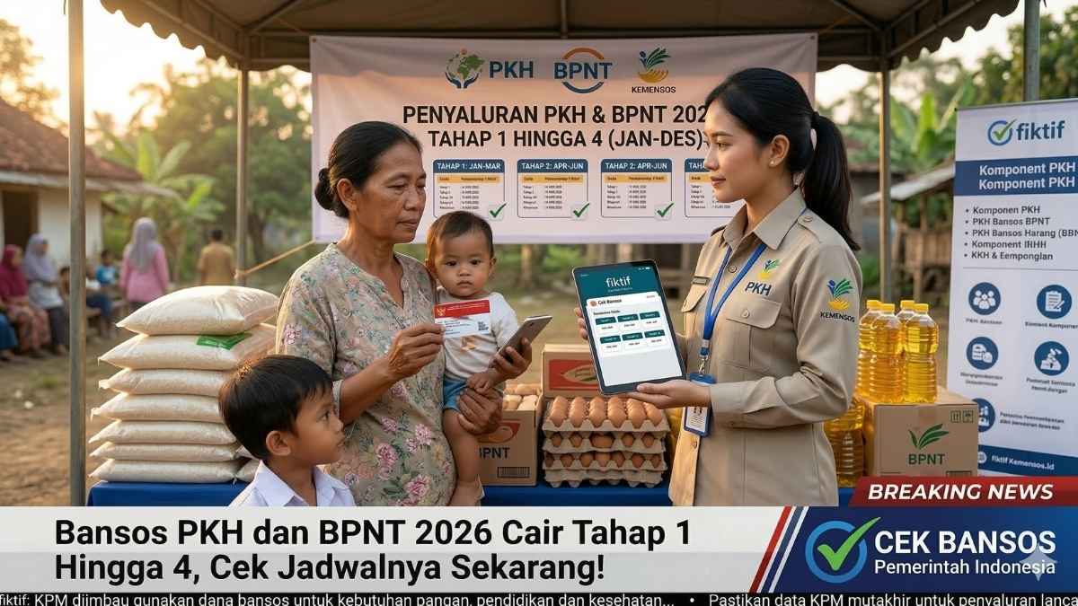 Bansos PKH dan BPNT 2026 Cair Tahap 1 Hingga 4, Cek Jadwalnya Sekarang!